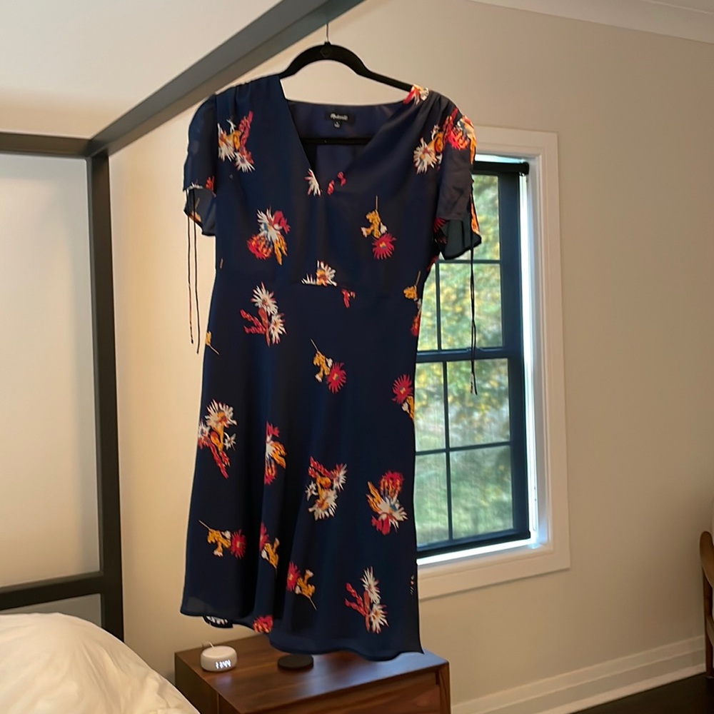 Navy floral Madewell dress